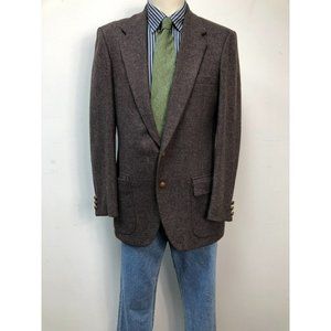 Farah Wolfoff Blazer Jacket Dark Brown 2 Button Men's - Size 40L